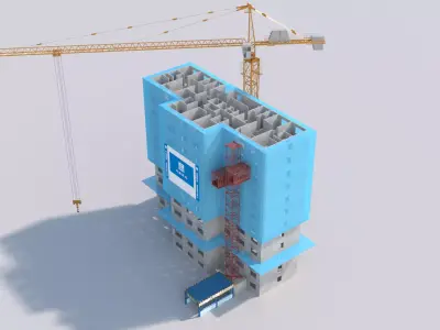 Construction Site Tower Crane 3D model