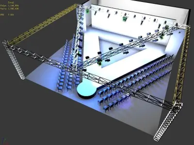 Stage party concert fashion catwalk T station  43 3D model