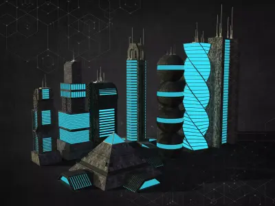 Sci-Fi Building Pack 3D model