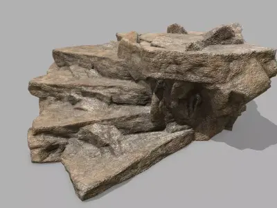 Stair rock Low-poly 3D model shop