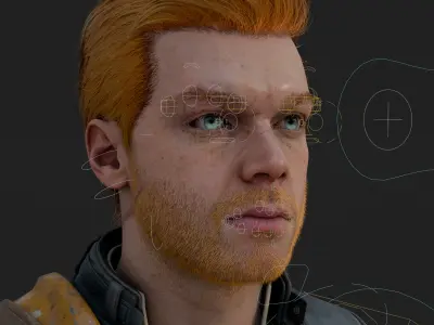 Cal Kestis Jedi Survivor 3D Model Rigged PBR Blender FBX OBJ Low-poly 3D model