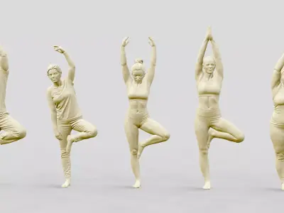 Mind and  Body - Yoga and Wellness - 25 Architectural Figures 3D print model