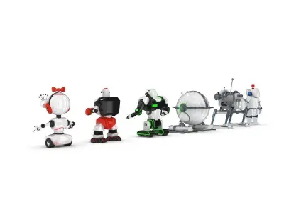Funny Robots Pack 2 3D model
