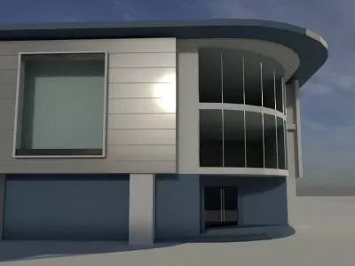 High Quality Corner Building  3D model