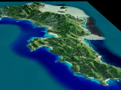 Seychelles Mahe Island 3d model Low-poly 3D model