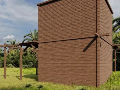 Wooden cottage-old house-Old Abandoned House 3D model