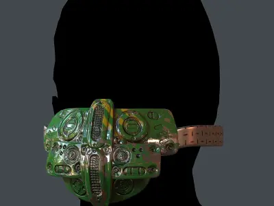 Gas mask helmet 3d model scifi Low-poly Low-poly 3D model