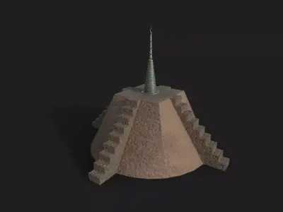 Sacred mythological Dogon granary Low-poly 3D model