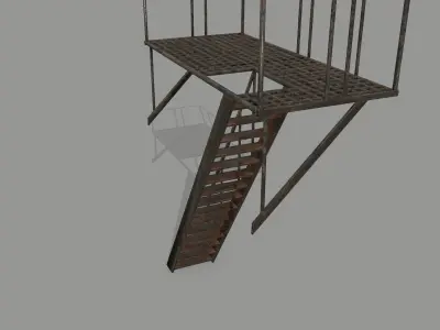 Fire Escape Low-poly 3D model