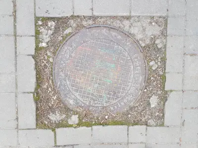 3DF Zephyr - Double Sewer Hatch 2 Low-poly 3D model