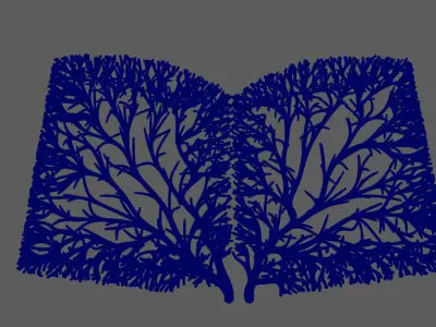 Stylish book knowledge tree Low-poly 3D model