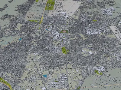 Bareilly Uttar Pradesh India 25km AI Low-poly 3D model