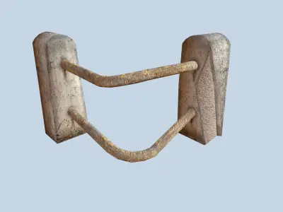 Metal Rail Road Low-poly 3D model