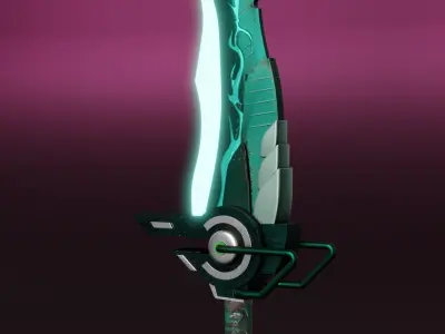 Sci fi magical sword 3D model