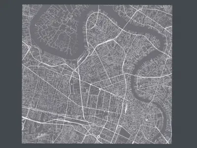 Streers and Roads City Bangkok Thailand 3D model