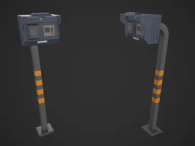 Standing Home Intercom Low-poly 3D model