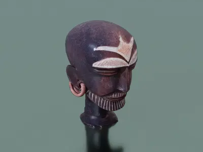 Tribal Character Statue Low-poly 3D model