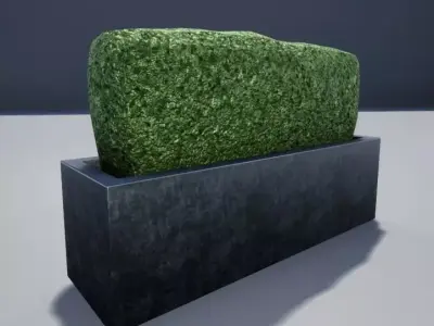 Hedge in pot Low-poly 3D model
