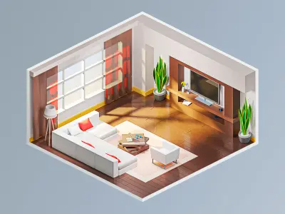 Room 21 Low-poly 3D model