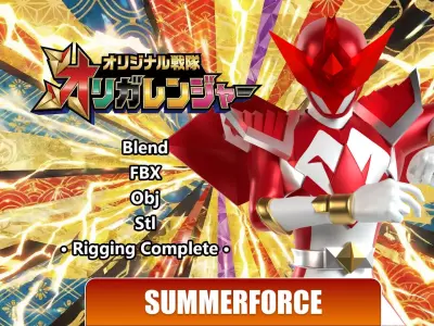 Origa Red - Original Sentai Origaranger 3D model