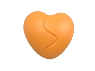 Broken Heart v1 007 Low-poly 3D model