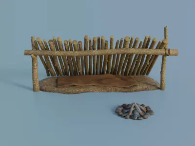 Camp Tier 1 Low-poly 3D model