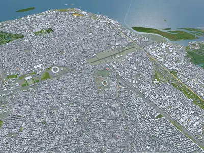 Kinshasa Brazzaville Dr Congo 45km AI Low-poly 3D model