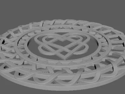 rosette celtic heart 3D model