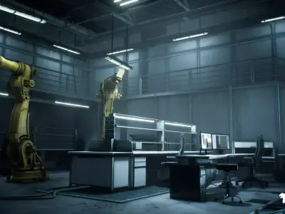 Sci-Fi Laboratory Environment Low-poly 3D model