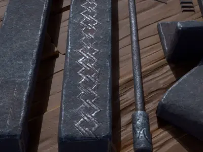Metal props kit Low-poly 3D model