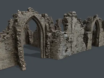 Ruin Gate Low-poly 3D model