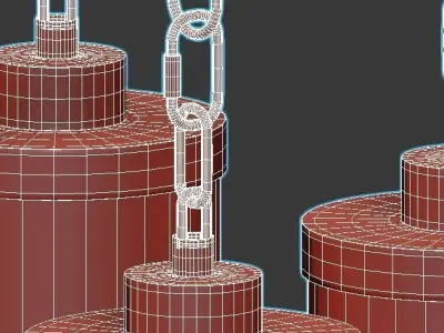 odeon-light-smily-4652-6 five light chandelier shades 3D model