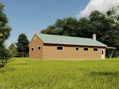 Forest villa-Casa Scene-Modern Villa 3D model 4