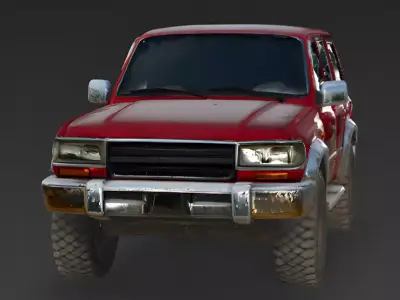 Realistic Red SUV 3D Model 3D Model Low-poly 3D model