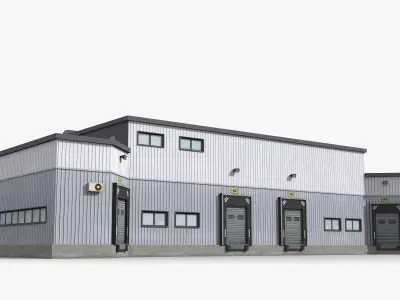 Factory x8 Low-poly 3D model