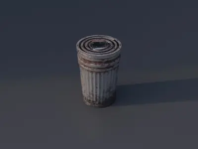 Garbage can Low-poly 3D model