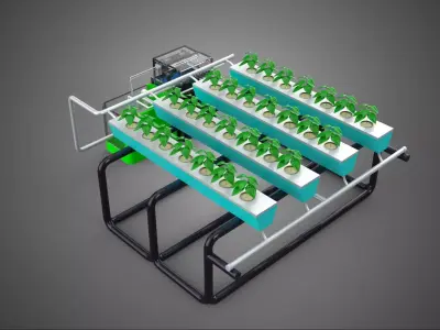 SMART IOT PH NUTRIENT CONTROL MONITOR NFT HYDROPONIC PLANT FARM 3D model