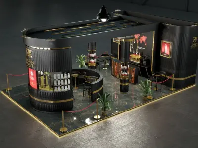 3D coffee roasting trade show booth design 3D model