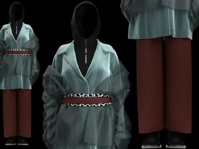 Multilayered Coat Look Fitted to Gen8 Body Mesh 3D model