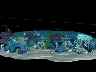 coral cartoon 3D model