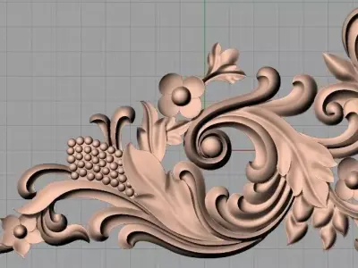 Decorative angle  flower 3D STL model used for CNC router E030 3D model