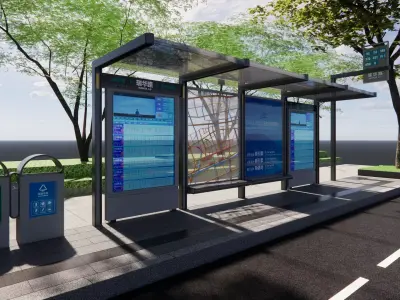 Bus Stop Collections -B3 3D model