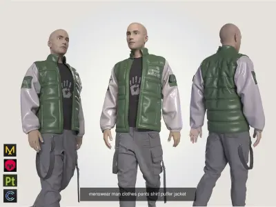 3D male outfit cyberpunk techwear streetwear futuristic scifi 3D Model Pack