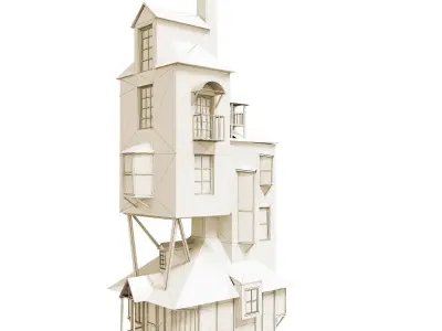 Ron Weasleys house PBR texture Low-poly 3D model