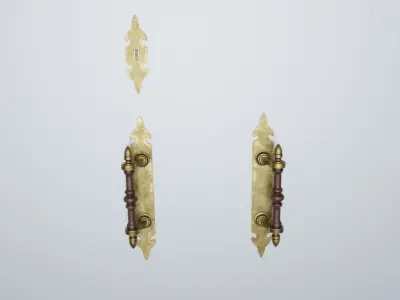 Door Handle Brass MODEL 3D model