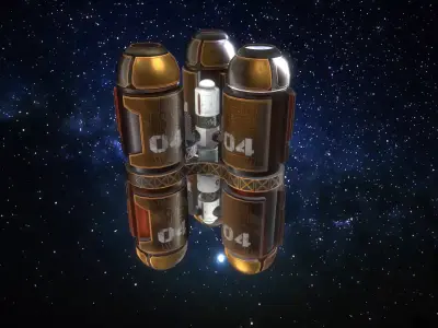SCI-FI Tube Fuel Prop Space Low-poly 3D model