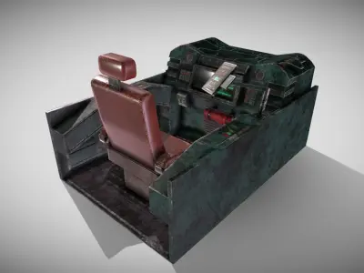 Sci-fi Cockpit Low-poly 3D model
