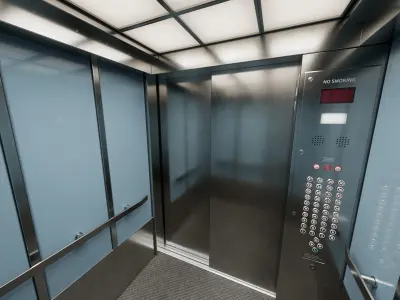 Real-time Elevator Cab Interior 02 Low-poly 3D model