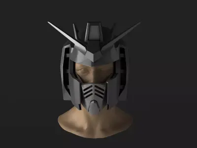 Gundam  helmet sci-fi outfit clothing robot android clothes mask 3D model