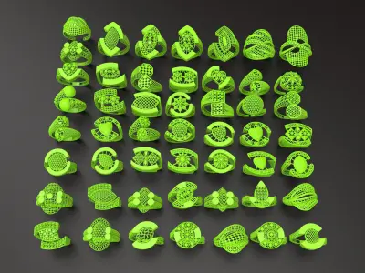 50 rings beautiful light weight  ring  2g new ring 3D print model